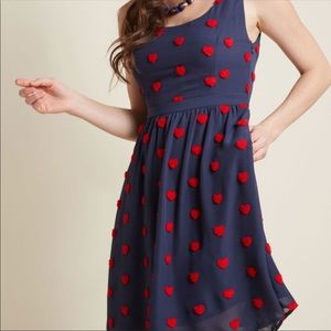 Navy a-line heart dress from ModCloth
